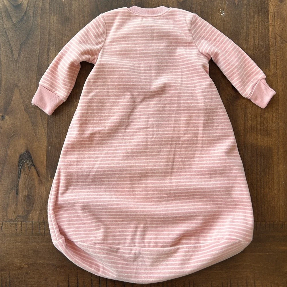 Carters 0-3 Months Pink Striped Bunny Long-Sleeve Wearable Blanket Sleep Sak